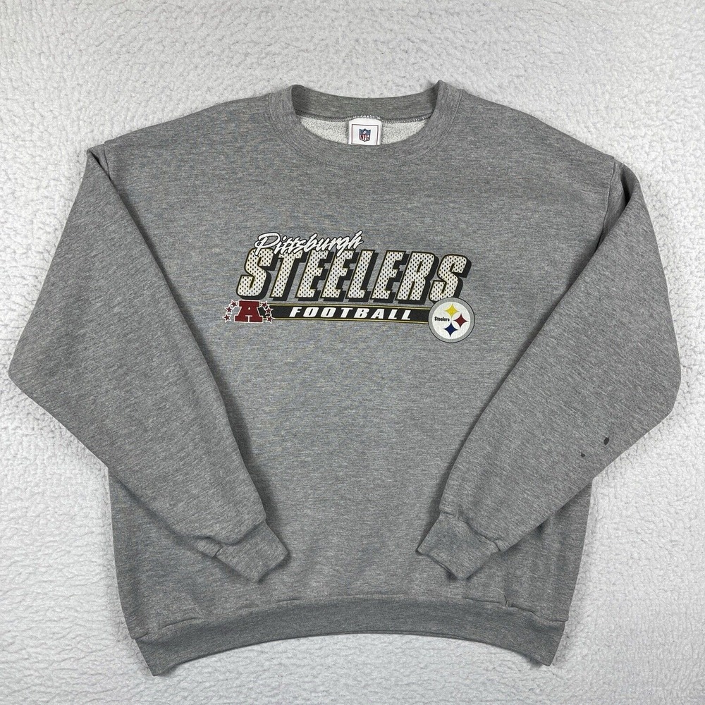 Pittsburgh Steelers Sweatshirt Mens XL Gray Vintage AFC NFL Football Pullover